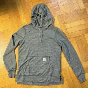 Carhartt Hoodie Women's Medium 8/10 Heather Green Soft Pullover Comfort Gorpcore